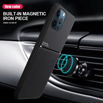 Iphone 12 pro max atveju odos tekstūra automobilių magnetinis laikiklis telefono dangtelis iphone12 i telefoną, 12 mini silicio atsparus smūgiams coque