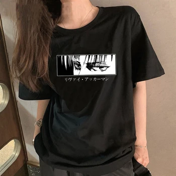Išpuolis Titan Shingeki No Kyojin vasaros top marškinėliai moterims harajuku pora atsitiktinis grafika tees moterų drabužiai marškinėlius estetines