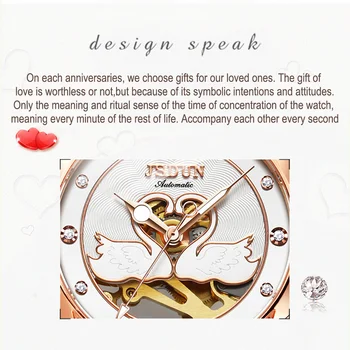 JSDUN Automatinis Mechaninis Laikrodis Top Brand Keramikos Vandeniui Elegantiškas Ponios Žiūrėti Prabanga Švytinčios Laikrodžiai Dovanos Moterims