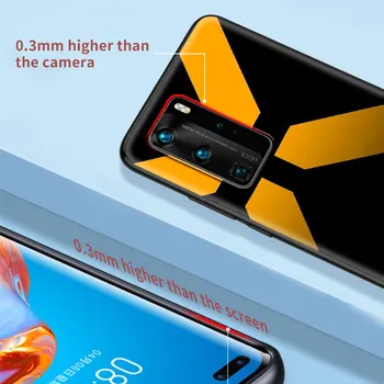 Juoda Geltona mados Juodas Dangtelis Huawei 30 P40 P20 Lite 30 Pro P Smart 2019 Z P Smart S 2020 2021 Silikoninis Telefono dėklas