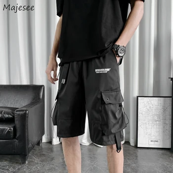 Krovinių Šortai Vyrams Multi-kišenės Harajuku High Street Baggy Retro Kelio ilgis Kelnės Vasaros Atsitiktinis Dizaino Varčios Madinga Outwear