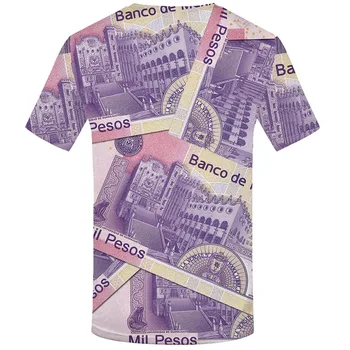 KYKU Prekės Pinigus marškinėliai Vyrams Meksikos Pesas Tshirts Atsitiktinis Meksika Marškinėlius Spausdinti Harajuku Anime Drabužius, Vintage Marškinėliai Spausdinti