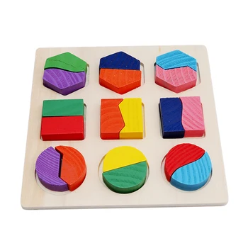 Kūdikiams, Vaikams, Mediniai Mokymosi Dėlionės, Žaislų, Montessori Spalvingas Geometrines Pažinimo Pjūklelis dėlionės (Galvosūkiai) Medienos Švietimo Žaislai Vaikams