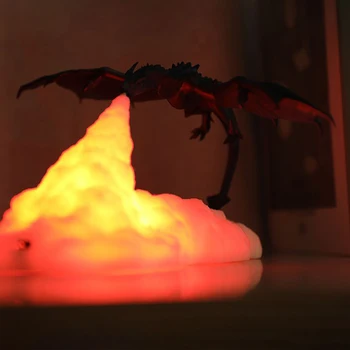 LED Nakties Šviesos 3D Spausdinimo Dragon Lempa Šalia Stalo Lempa USB Įkrovimą, Kūrybos Dovana, Vaikų Miegamasis Dekoro LED Šviesos Namuose
