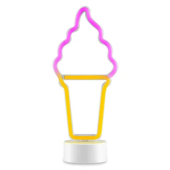 LED Neon Šviesos Ženklai Lempos Kūrybos Modeliavimo Popsicle Ledų Formos Naktį Žibintai ir Dekoro Stalo Parduotuvė Kambarį Namuose Dovanų Šalis
