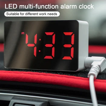 LED Veidrodėliai Skaitmeninis Laikrodis, Žadintuvas Atidėti Stalo Laikrodis Pabusti Išjungti Kalendoriaus Pritemdomi Elektroninių Darbalaukio Laikrodžius, Namų Puošybai