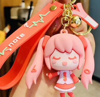 Mados Animacinių Filmų Dviguba Uodega Mergina Keychain Mielas Anime Lėlės Paketų Prižiūrėtojų Raktinę Moterų Mergina Maišelį Automobilių Žavesio Turėtojas Dervos Key Chain Keychains