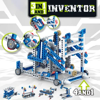 Mechaninė Pavarų Blokai Inžinerijos Vaikų Mokslo, Švietimo Žaislai 3IN1 krano Bloko komponentų rinkiniai Vaikas Žaislas