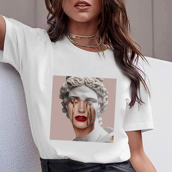 Medusa Art Grafikos Spausdinimo Moterims Palaidinės 2020 Naujas Vasaros Mados Vintage Marškinėliai Harajuku Estetinės Korėjos Atsitiktinis Baltos Viršūnės Blusas