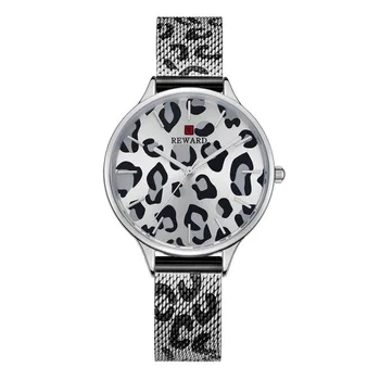 Moteris Laikrodžių Mados Prekės ženklo ATLYGĮ Leopard print Plieno Tinklelio, Žiūrėti Moterims Ultra-plonas Ponios Žiūrėti Japonijos Moterų Judėjimo Laikrodis