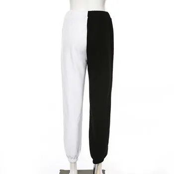 Moterų Black&White Kratinys Sportiškas Haremo Kelnės 2021 M. Pavasarį, Rudenį, Prarasti Sweatpants Atsitiktinis Sportiškas Streetwear Didelis Juosmens Kelnės