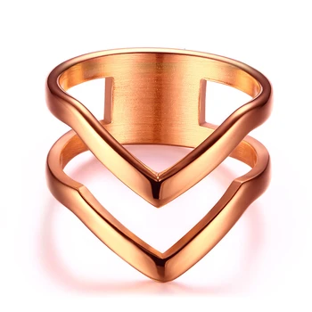 Moterų Paprastų Geometrinių Žiedai Šalies Klubas Papuošalai Auksu, rožinė Aukso, Sidabro Spalvos Toną Nerūdijančio Plieno Gimtadienio Dovanos Jai