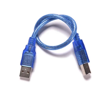 Mėlyna 30cm USB 2.0 Spausdintuvo Kabelis Type A Male B Tipo Vyrų Dvigubas Ekranavimas Aukštos Greitis Permatomas