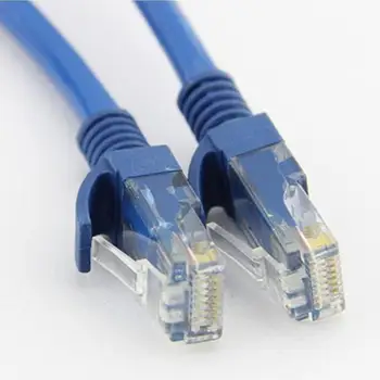 Mėlyna Ethernet Interneto CAT5e LAN Tinklo Kabelis Kompiuterio Modemas Maršrutizatorius