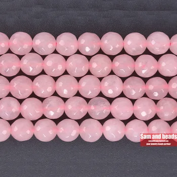 Natūralaus Akmens Briaunotas Rose Pink Kvarco Kristalai, Karoliukai, Apvalūs Prarasti Tarpiklis Karoliukai Papuošalai Padaryti 4-12mm Apyrankė 