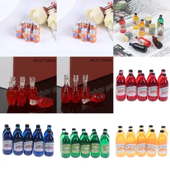 Naujas 6/10vnt 1:12 Miniatiūriniai Lėlių Grietinėlės Gėrimai Buteliuose Modelis Lėlės Virtuvės Maisto