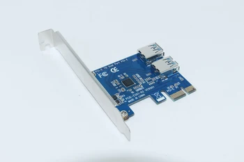 Naujas PCIE PCI Expansion Card Kortele 2 Prievadai USB 3.0 HUB Valdytojas Adapteris Stove Korteles Bitcoin Mining Prietaiso Miner Antminer