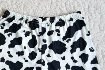 Naujas vaikus mergina trumparankoviai mielas karvių spausdinti kutais top design karvė pynimas šortai