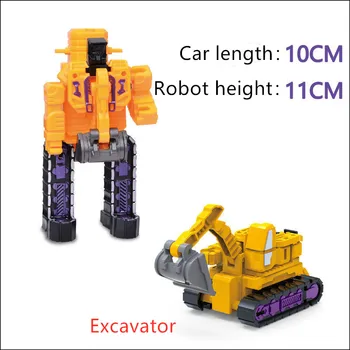 Naujas Žaislas Automobilių Buldozeris Ekskavatorių Robotas Žaislas 2 in 1 Miestas Mini Statybos Sunkvežimių Keičia Robotas Vaikams Robotas Žaislai Dovana