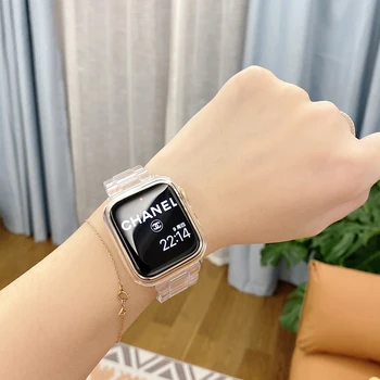 Naujausias Diržu, Apple Watch Band Serijos 6 SE 5 4 321 Skaidrios Iwatch apyrankę 38mm 40mm 42mm 44mm Watchband priedai