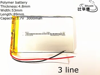 Nemokamas pristatymas 1pcs/daug), 3,7 v ličio polimero baterija 3000 mah 485389 mobiliojo maitinimo 7 'tablet