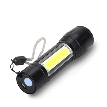 Nešiojamų T6 COB LED Žibintuvėlis atsparus Vandeniui Taktinis USB Įkrovimo Kempingas Žibintų Zoomable Dėmesio Žibintuvėlis Šviesos Lempos Naktį Žibintai