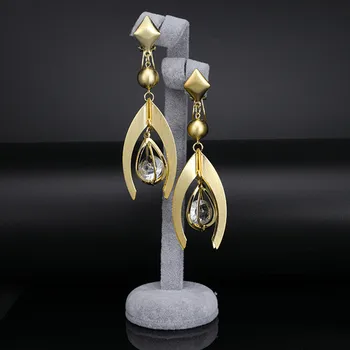 Nice Fashion Jewelry Long Drop Dangle Earrings 2021 Wholesale Water Drop Women Wedding Party Earrings Daily Gift