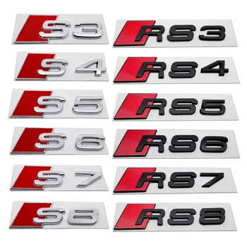 Originalus Plastiko Lipdukas Audi Sline S3 S4 S5 S6 S7 S8 RS3 RS4 RS5 RS6 RS7 RS8 Logotipas A3 A4 A5 A6 A7 A8 Logotipas Ženklelis Decal