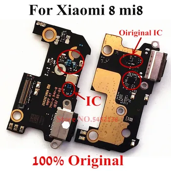 Originalus USB Įkrovimo lizdas Dokas Flex kabelis Xiaomi 8 mi8 M8 Įkroviklio kištuko Jungtis lenta su Mikrofonu Pakeitimo