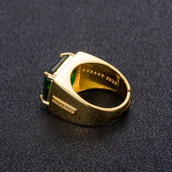 Pardavimo smaragdas žiedas vyrų kvadratinių nacionalinės vėjo atkurti senovės būdų žiedas auksu žiedas žiedas