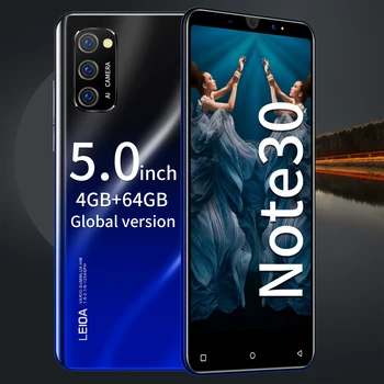 Pasaulinė Versija Gala Note30 Face ID Atrakinti Išmaniųjų Telefonų 5.0 Colių 8 Core 4G Tinklo 