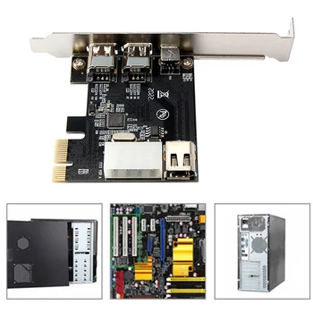 PCI-E 1394 Adapterį Korta PCI-E x1, 3-port DV Aukštos raiškos Vaizdo Fiksavimo Kortelė su 2*, kai 1394a 1 6Pin*kai 1394a 4Pin Uostuose