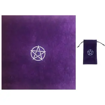 Pentagrams Tarots Staltiesė su Aksomo Maišelis Altoriaus Medžiaga Pentacles Tarots Kilimėlis 124F
