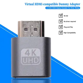 Plug And Play HDMI suderinamus Virtualus Ekranas 4K DDC EDID Manekeno Plug EDID Ekranas Emuliatorius Adapteris Paramos 1920x1080P Vaizdo
