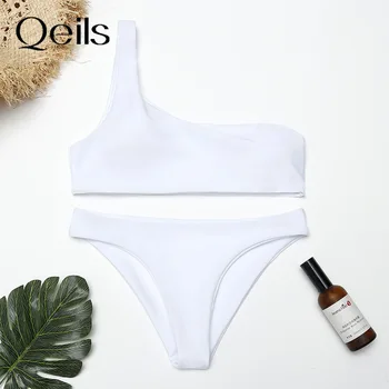 Qeils 2021 Bikini Komplektas Seksualus Nėriniai Moterų maudymosi Kostiumėliai moterims Push Up Liemenėlė, Diržas maudymosi kostiumėlį, Maudymosi Kostiumą, Mados Lankas Tvarstis Paplūdimio