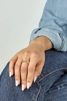 Rankų Papuošalai Cirkonis Moterų Karšto parduodamų Modelių Mados Europos ir Amerikos Paprasta Trys Akmens Kokteilis Žiedas
