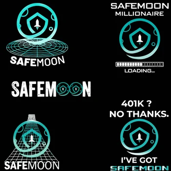 SafeMoon Milijonierius Pakrovimo T-Shirts Mėnulis Cryptocurrency Entuziastai Grafinis Tee Minkštas Medvilnės Viršuje EU Dydis
