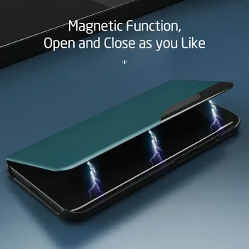 Samsung Galaxy A52 Atveju Trys kartos Smart View Oda, Flip Dangtelis, Skirtas 