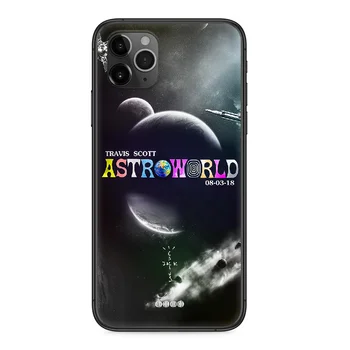 Scott travis astroworld Telefono dėklas Skirtas iphone 4, 4s, 5 5S SE 5C 6 6S 7 8 plus X XS XR 11 PRO MAX 2020 juoda korpuso tpu atgal gana