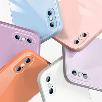 Silikono Rėmo Atveju iPhone XS Max 11 12 Pro Max 12 Mini Grūdintas Stiklas, galinis Dangtelis Skirtas iPhone XR X 8 7 6s Plus SE 2020 Atveju