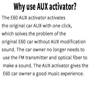 Specialių aux aktyvatorius Skirtas BMW E60 E61E63 E64 CCC sistema AUX aktyvatorius norėdami atidaryti pradinį automobilį be AUX