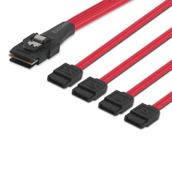 Splitter Cable Kompiuterių Priedai Vidiniai Mini SAS SFF-8087 36Pin Priimančiosios 4 SATA 7Pin Tikslinės Breakout Cable Raudona