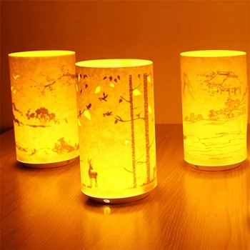 Stalo Lempa Kinijos Klasikinės LED Pergamentas, Naktiniai Nakties Šviesos Kalėdinė Dekoracija apmokestinamos su Nuotolinio Valdymo