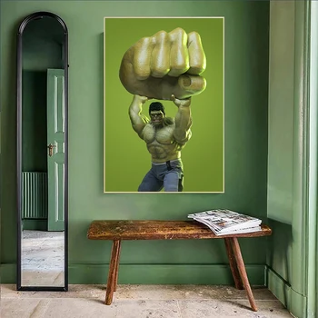 Stebuklas Keršytojas Didelis Ginklas Hulk Geležinis Žmogus Plakatas Superherojus Kapitonas Amerika Drobės Tapybos Juokinga Sienos Meno Nuotrauką Hoom Dekoras