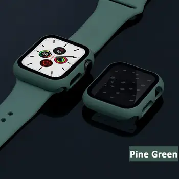 Stiklas+Case+Diržu, Apple Watch band 44mm 40mm 38mm 42mm 40 44 mm Silikono smartwatch watchband apyrankę iWatch 3 4 5 6 se juosta