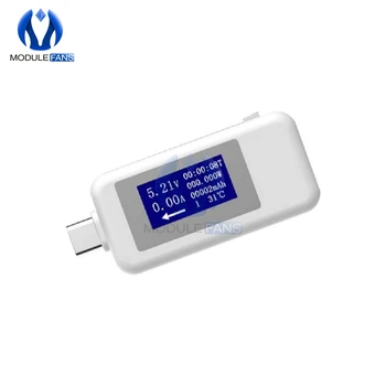 Tipas-c USB Testeris DC Digital Voltmeter Amperimetro Įtampa Srovės Matuoklis Ammeter Detektorius Maitinimo Banko Įkroviklio Indikatorius
