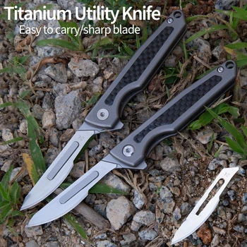 Titano lydinio lankstymo taktinis peilis nešiojamų EDC su praktinio išgyvenimo medžioklės ir gelbėjimo įrankis peilis