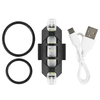 USB Įkrauti Saugos Įkrovimo Įspėjamoji Lemputė Lauko Dviračių Vandeniui 5 LED MTB Kalnų Dviratis Dviračio Galinio Uodegos Šviesos Lempos