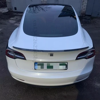 Už Tesla Model 3 2017 2018 2019 2020 2021 Kamieno Spoileris, Galinis skirta Tuning Lūpų Anglies Pluošto ABS Sparnas Galinis Aptakas