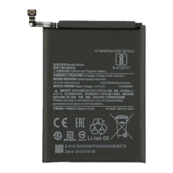 Už Xiao Mi Telefono Baterija Xiaomi Redmi 9 Pastaba / Redmi 10X 4G Baterijos BN54 5020mAh Ličio-jonų Polimerų Baterija